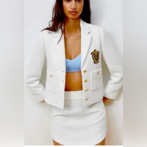 Zara textured/ tweed / mini skirt / size large - Picture 2 of 3